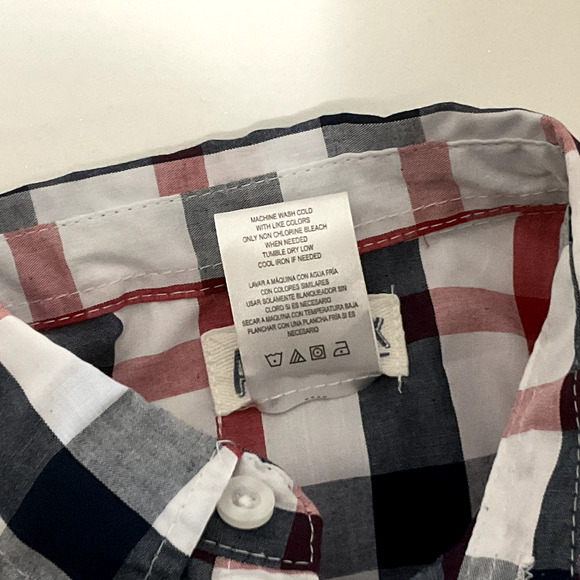 Alex & Jack Boys Size 7 Plaid Button-Up Shirt Red Blue Short Sleeve - Picture 6 of 6